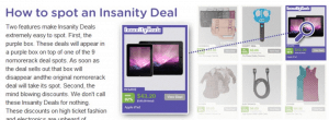 hot to spot insanity deal