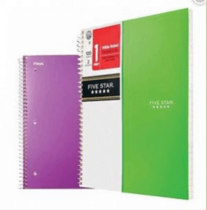 FREE Five Star Notebooks Starting 8/12!