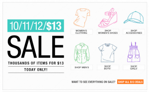 6pm: $13 Sale on Clothes, Shoes and Accessories