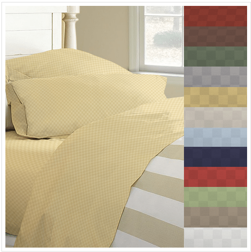 Luxurious Hotel Collection Checkered Sheet Set in Twin, Full, Queen, or King + 2 Bonus Pillowcases 87% off