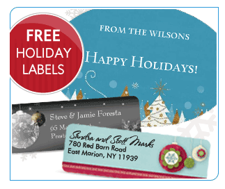 free holiday labels Vistaprint