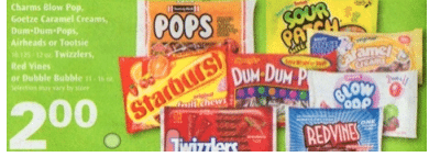 Rite Aid Starburst Candy $.83 a bag