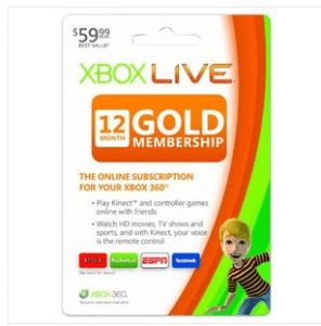 Xbox 360 Live 12-Month Gold Membership Subscription Card