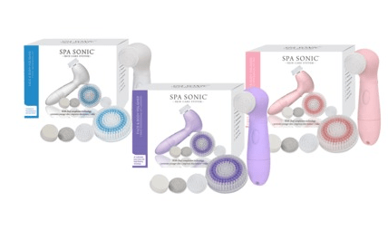 Spa Sonic Skin Care System 7pc Face & Body Polisher Kit