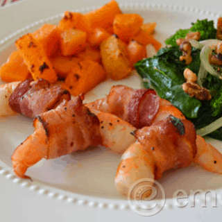 Bacon Wrapped Shrimp With Garlic Oil
