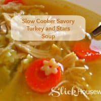 Homemade Savory Turkey and Stars Soup with Slow Cooker