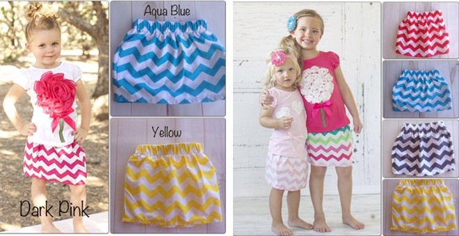 Girls Chevron Skirts