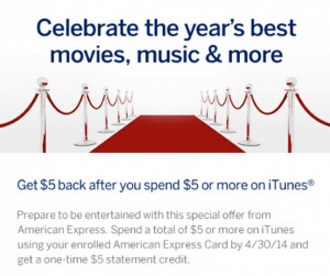 Free $5 American Express Credit for iTunes