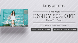 Tiny Prints: 50% Off Thank You Cards