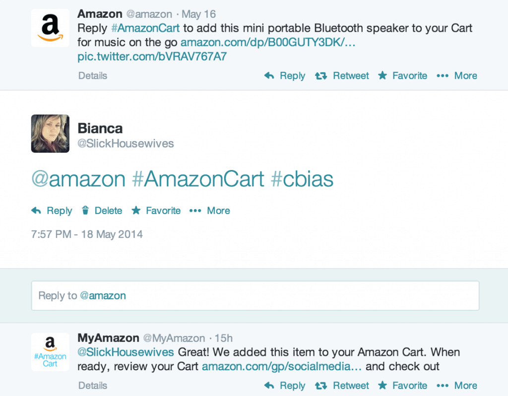 How to Use Amazon Cart on Twitter #AmazonCart #cbias #shop
