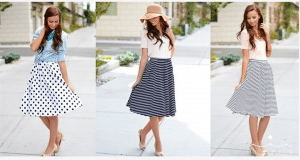 Stripe + Polka Dot A-Line Skirts