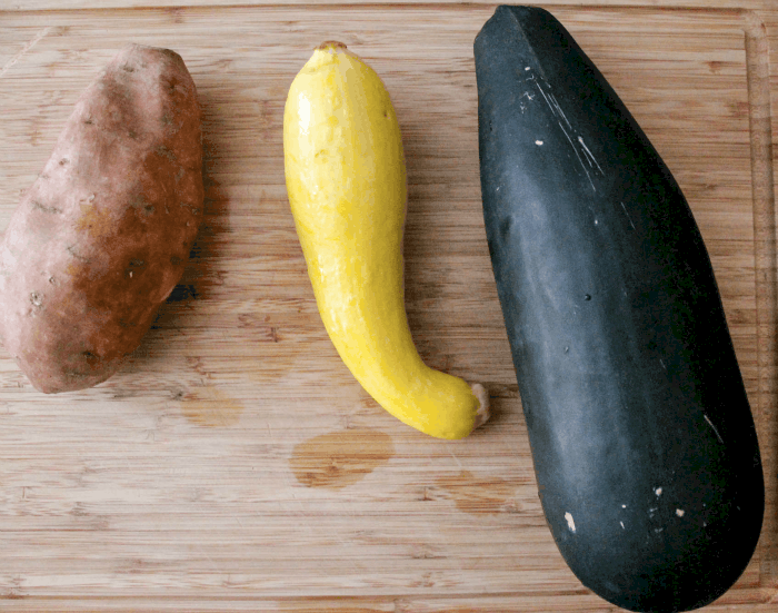 Summer Squash, Zucchini & Sweet Potatoes with Garlic Breradcrumbs-1