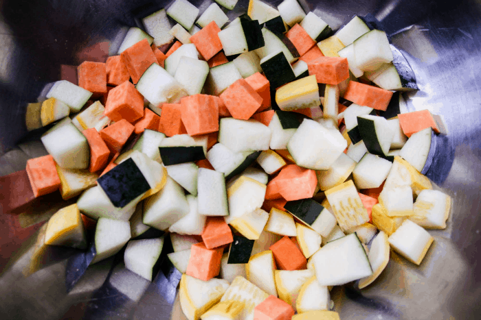 Summer Squash, Zucchini & Sweet Potatoes with Garlic Breradcrumbs-2