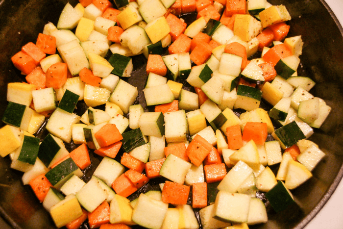 Summer Squash, Zucchini & Sweet Potatoes with Garlic Breradcrumbs-4