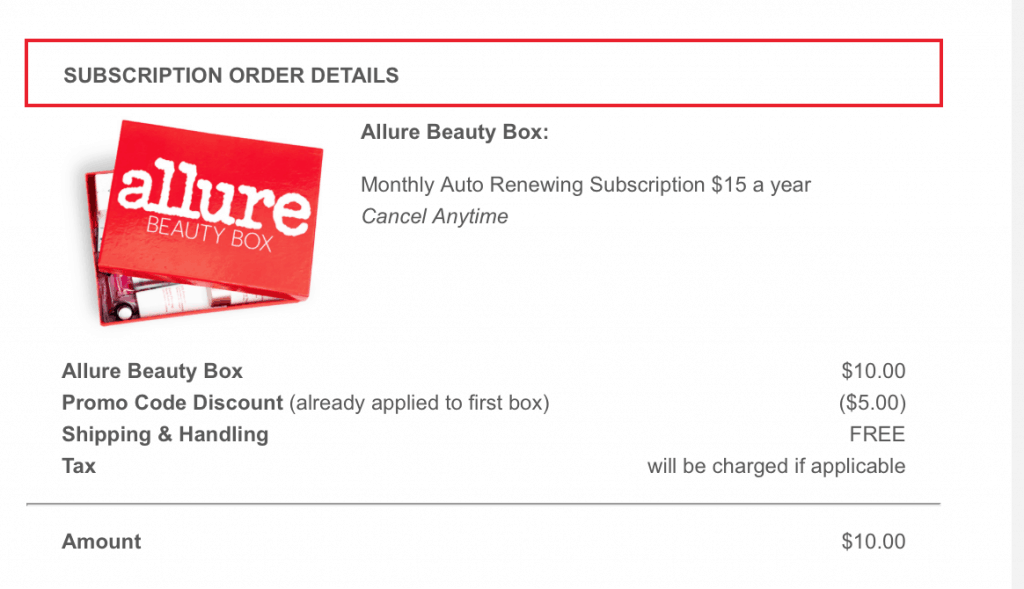 Allure Box Subscription