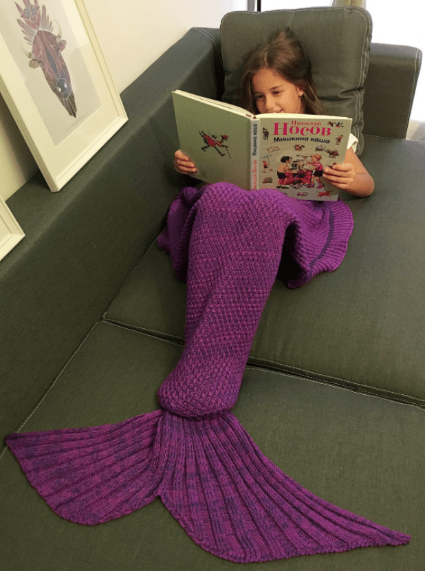 Knitted Mermaid Tail Design Blanket deal