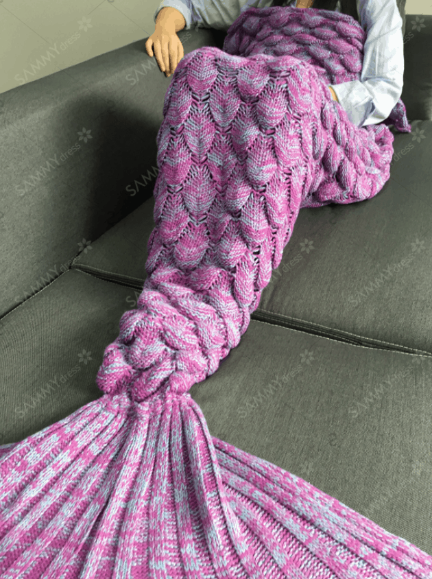 Knitted Mermaid Tail Design Blanket