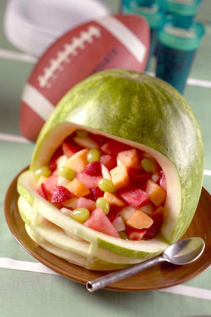 Football Helmet Watermelon Carving